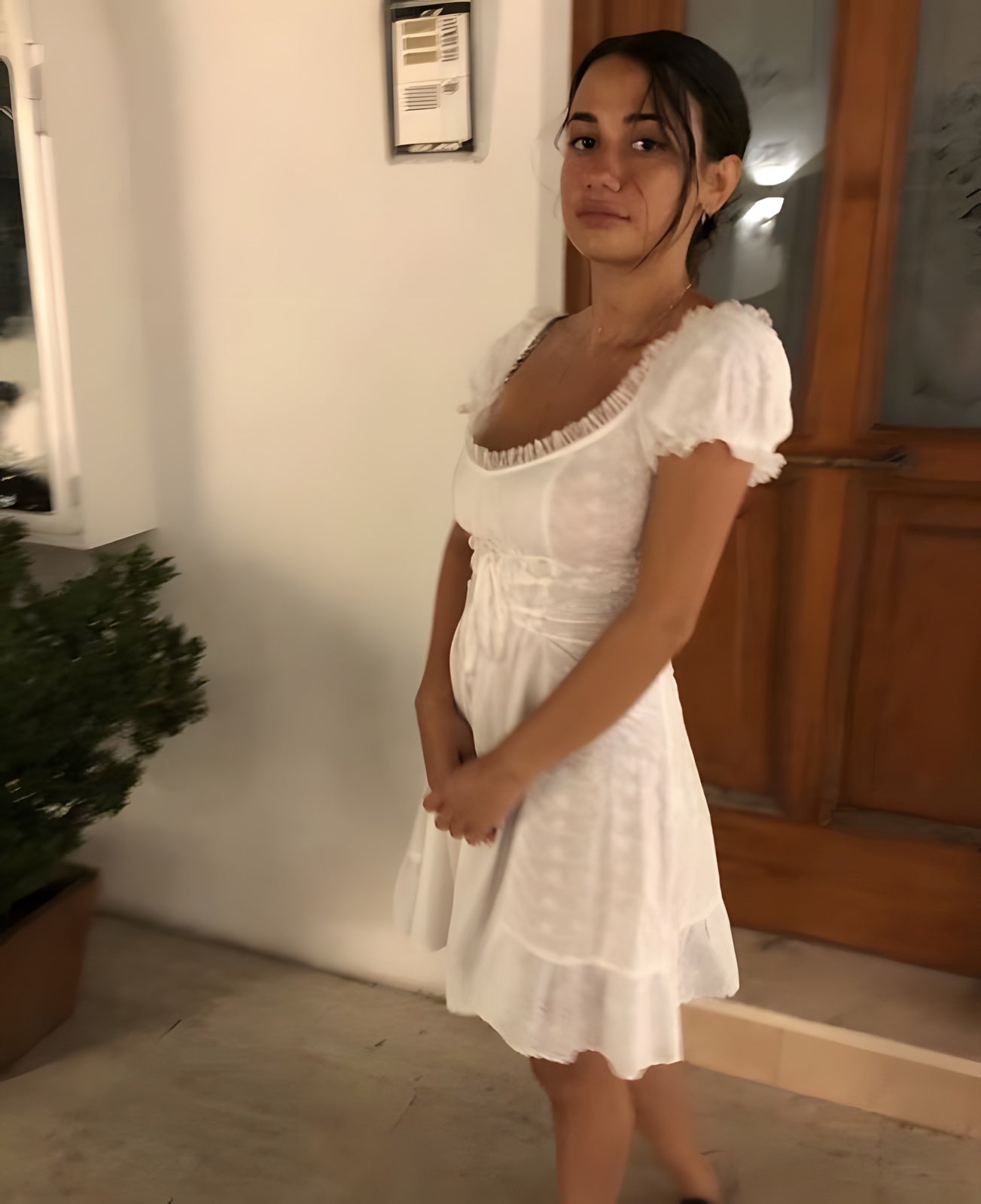 Robe blanche avec manche