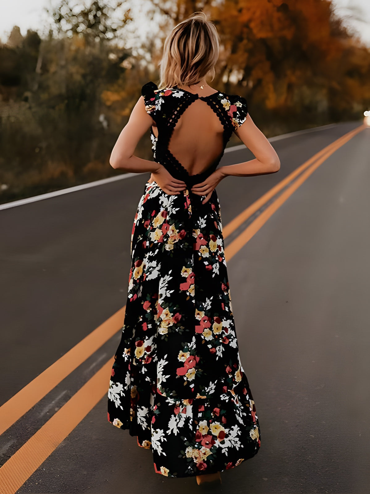 Robe Longue Noire Bohème Chic