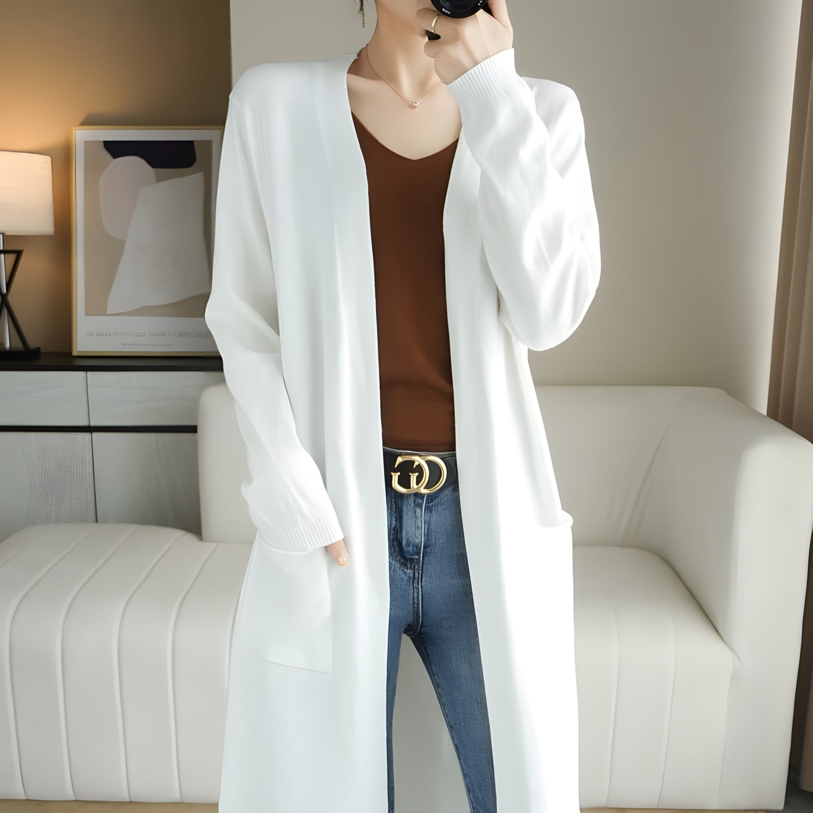 Gilet femme bohème long
