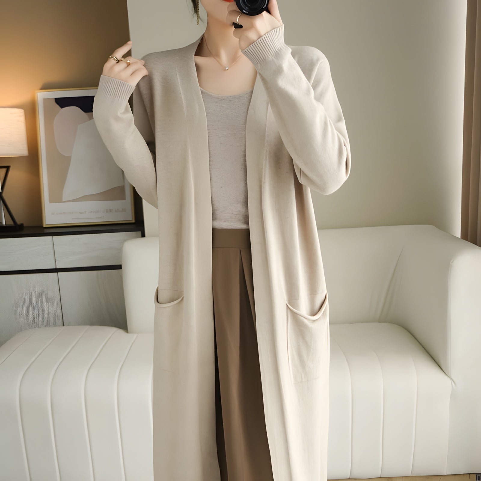Gilet femme bohème long