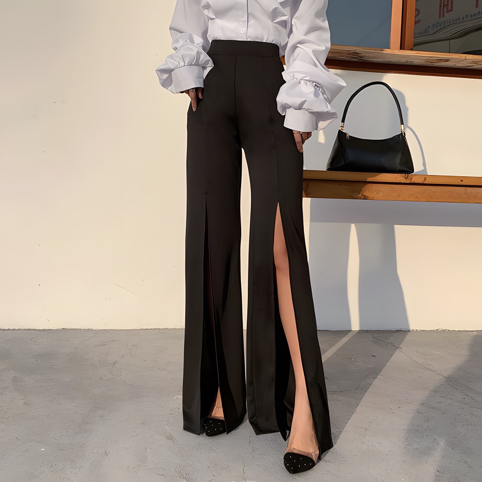 Pantalon Large Fendu