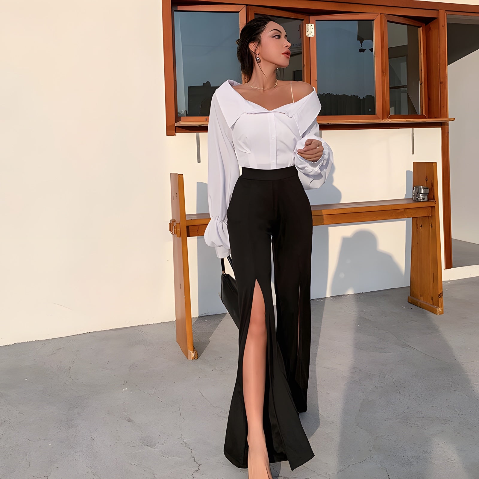 Pantalon Large Fendu