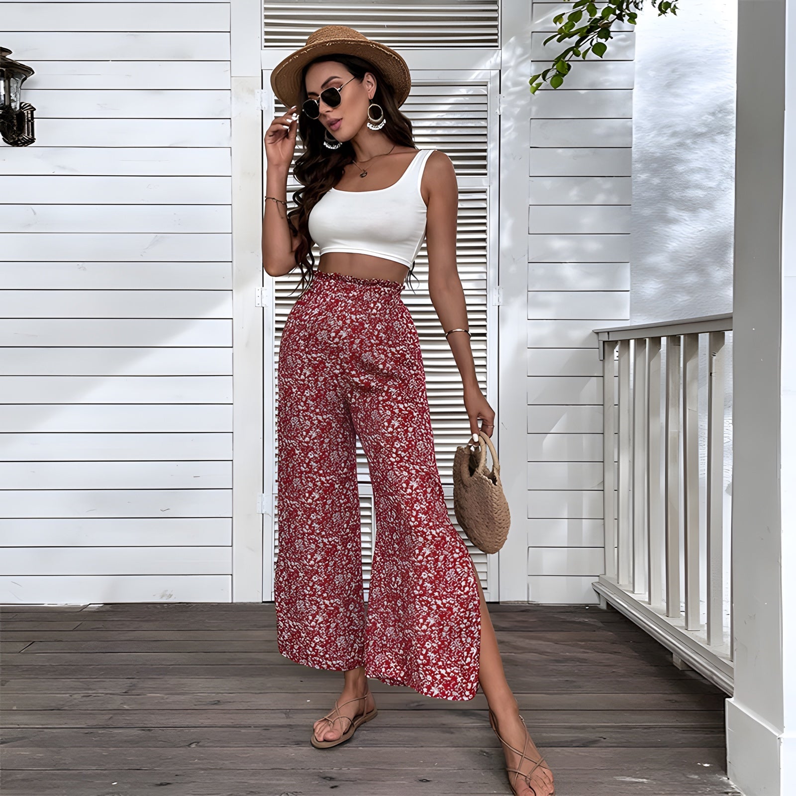 Pantalon Palazzo Fleuri