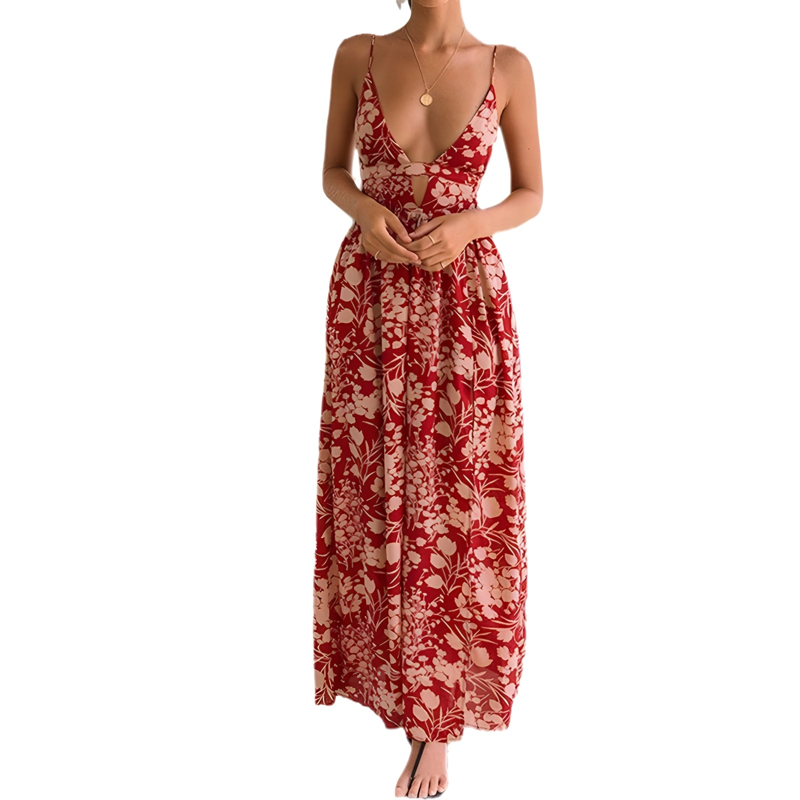 Robe longue bohème rose