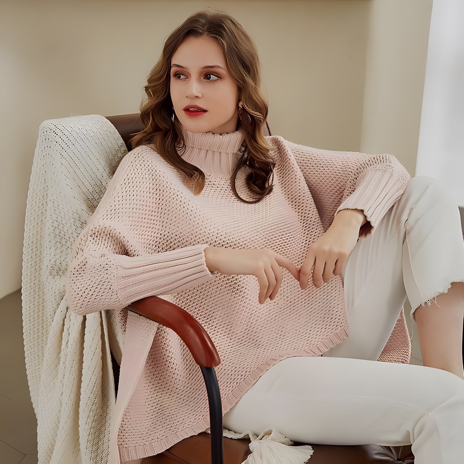 Pull Bohème Rose Tricot
