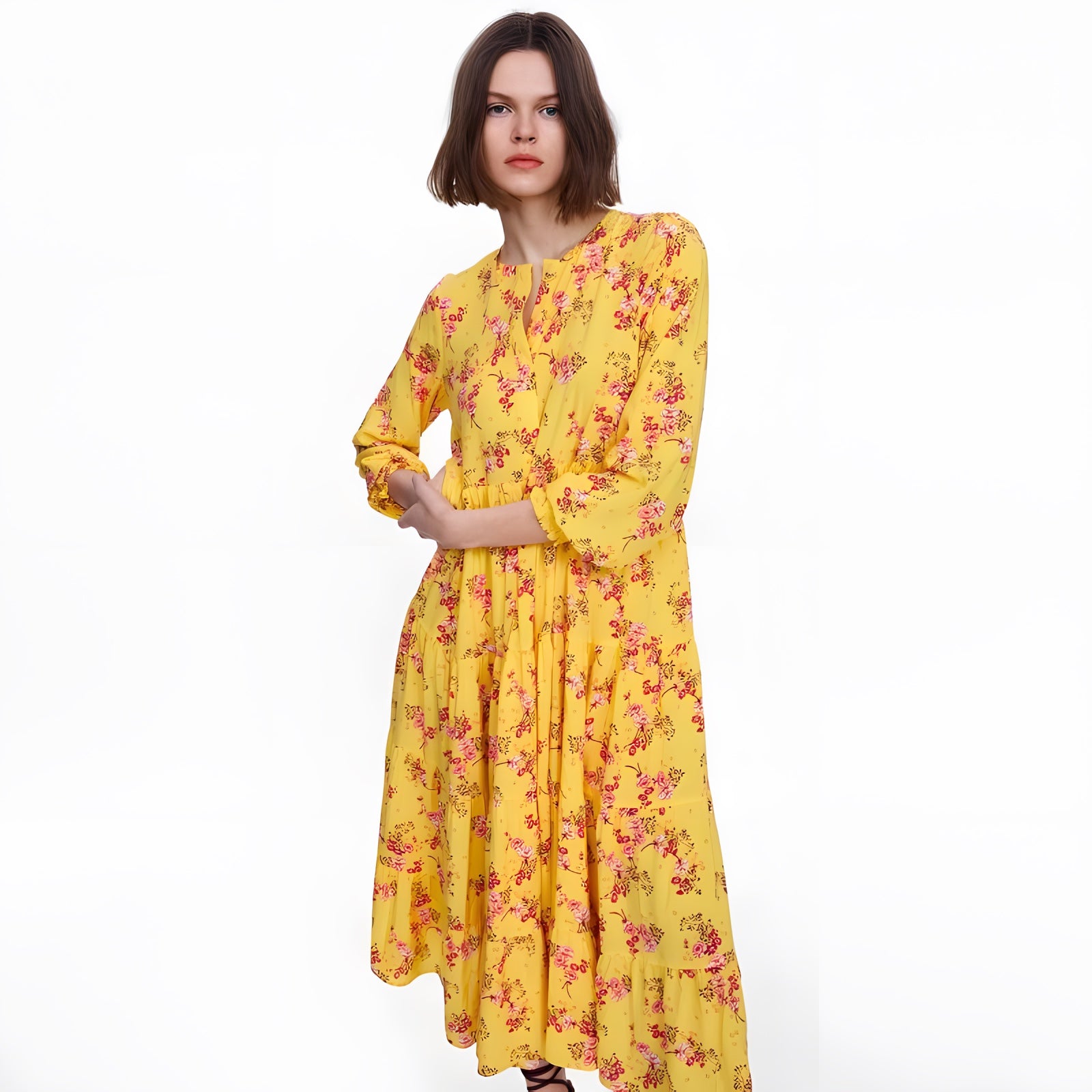 Robe Bohème Chic - Jaune / S