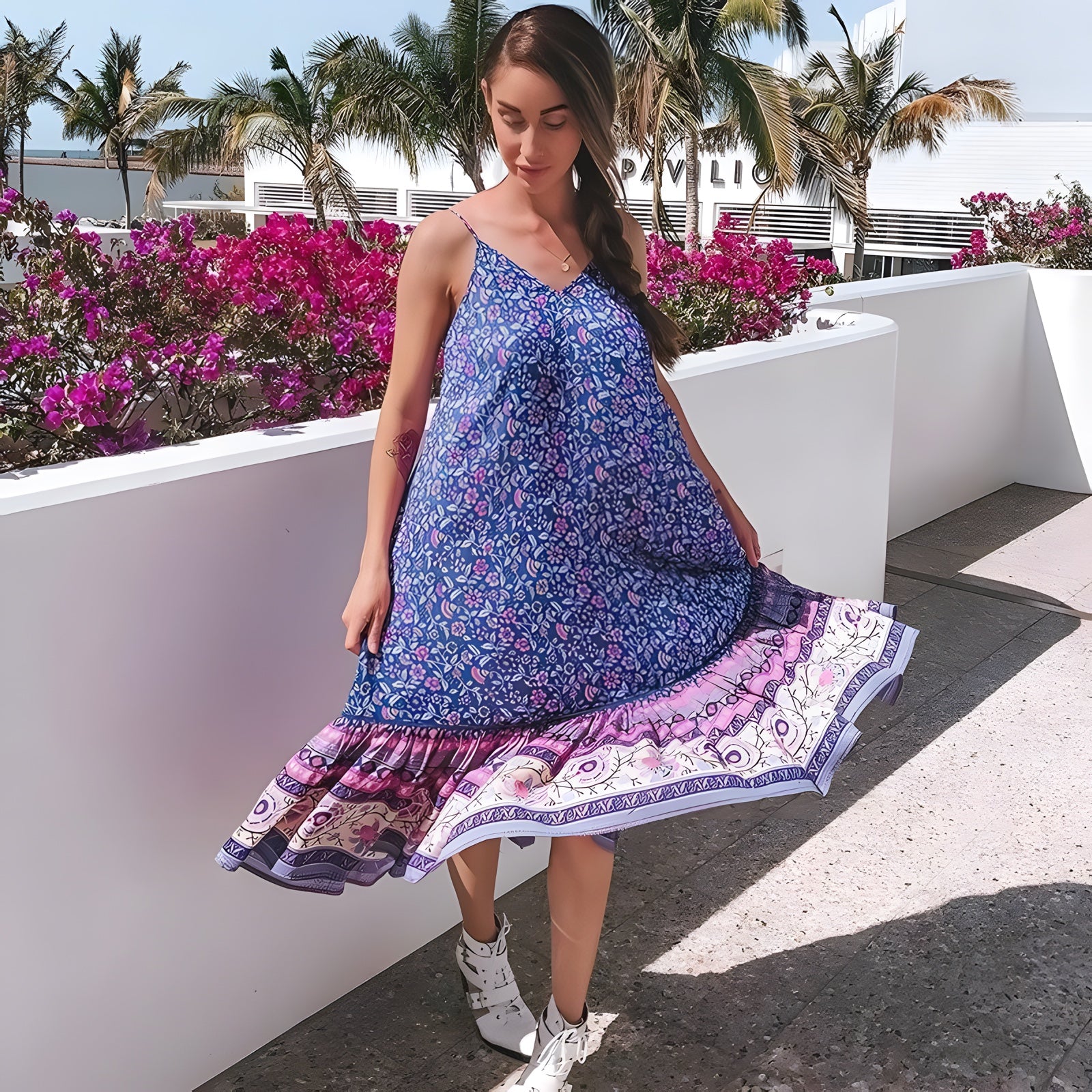 Robe Hippie Chic - Bleu / S