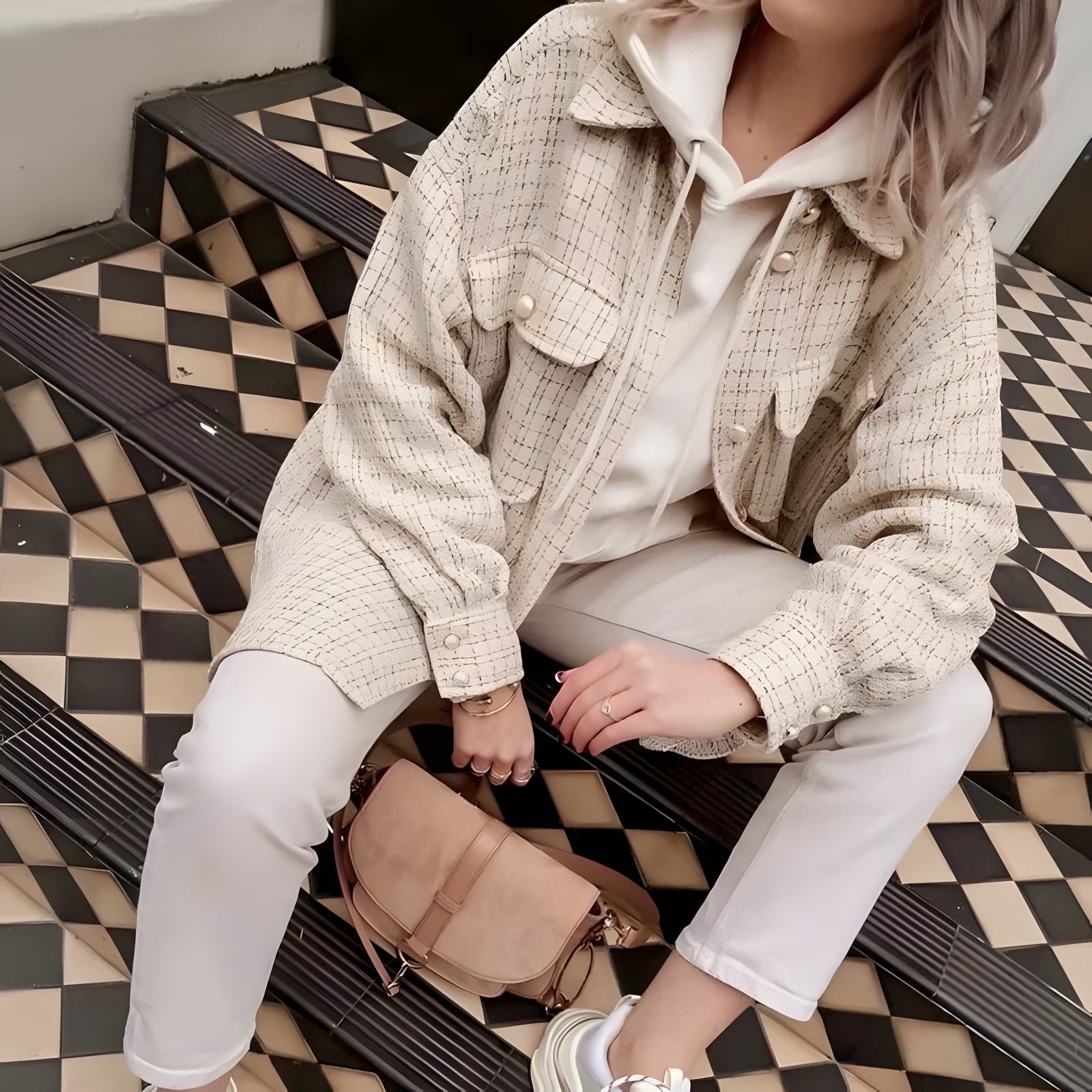 Veste Chemise Hiver Beige