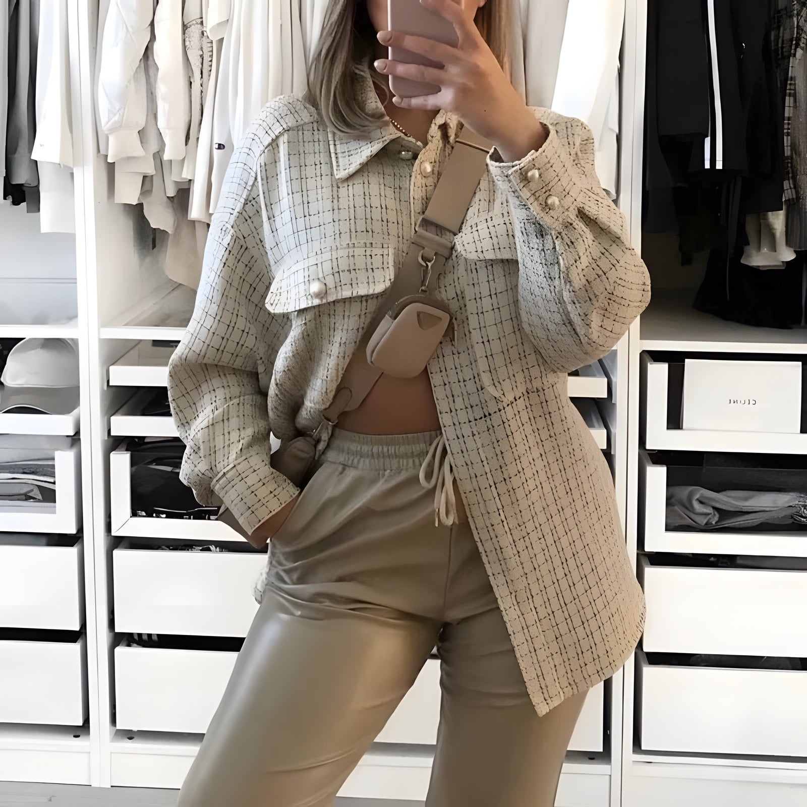 Veste Chemise Hiver Beige