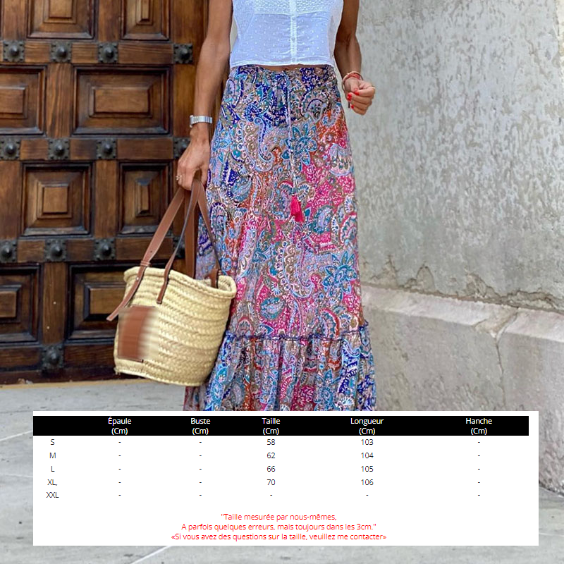 Jupe Longue Boheme Bleu