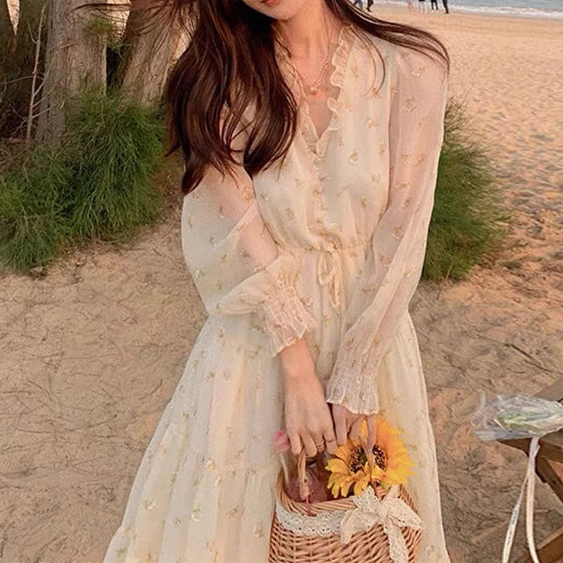 Robe Bohème Chic Crème