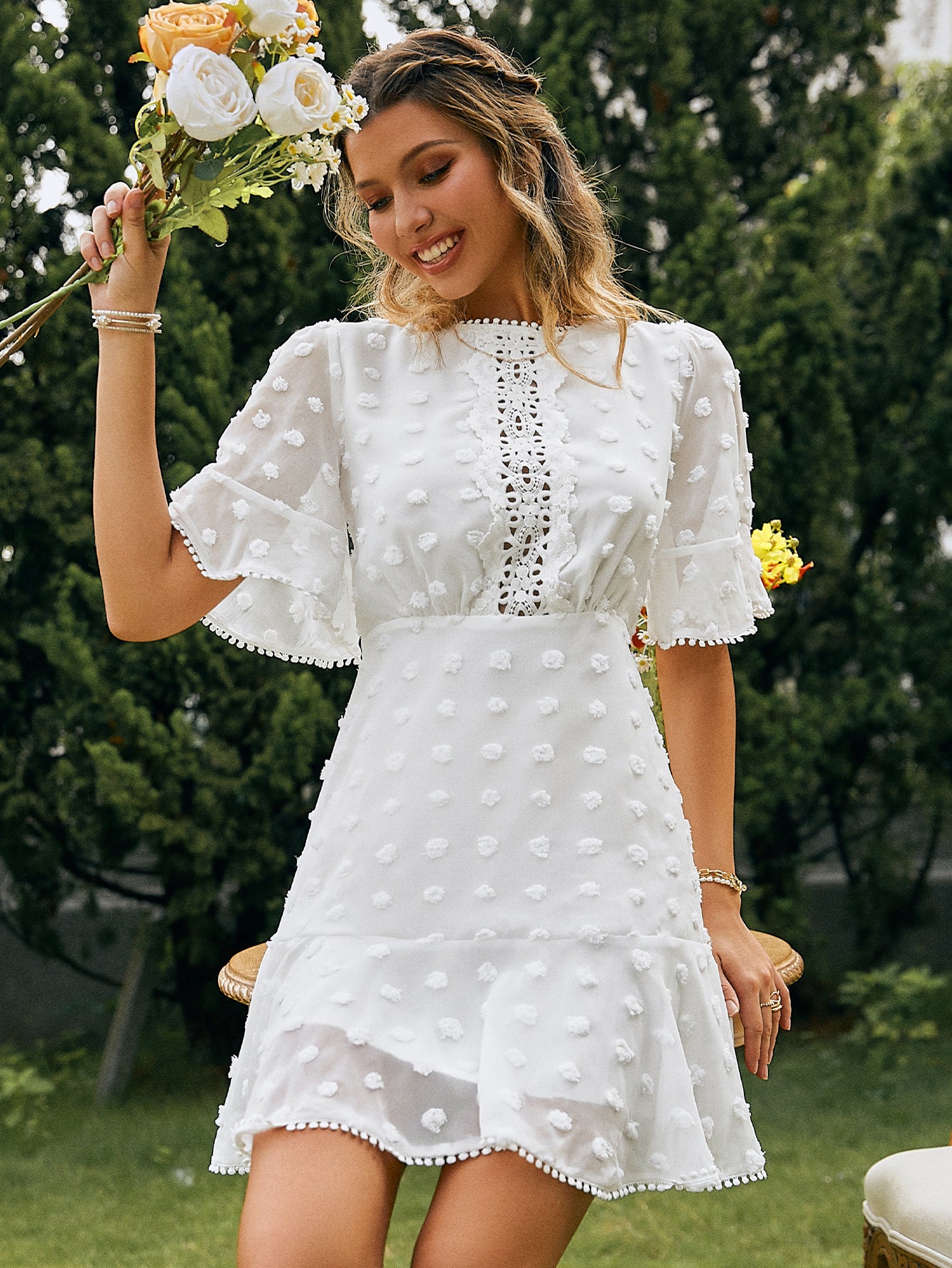 Robe Blanche Bohème Romantique