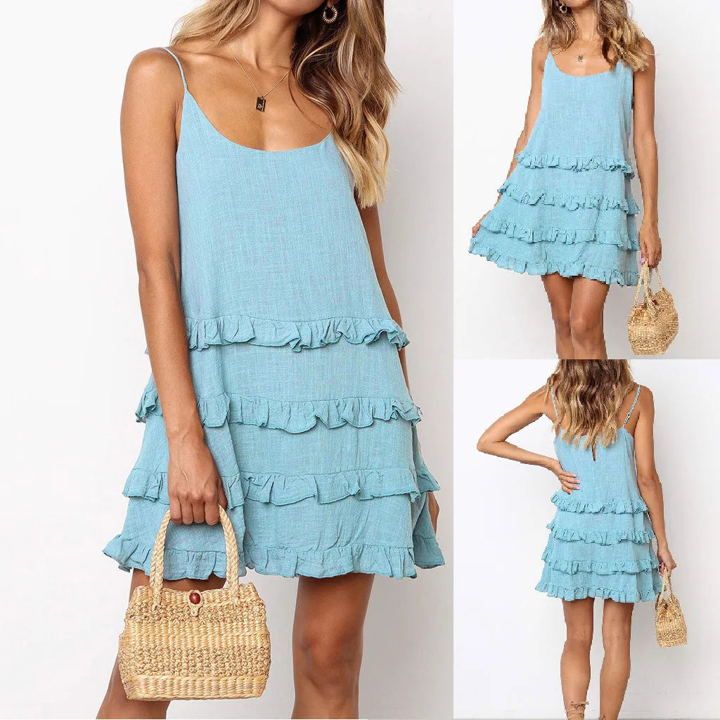 Robe Courte Bleu Hippie