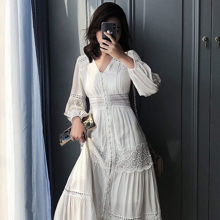 Robe blanche dentelle