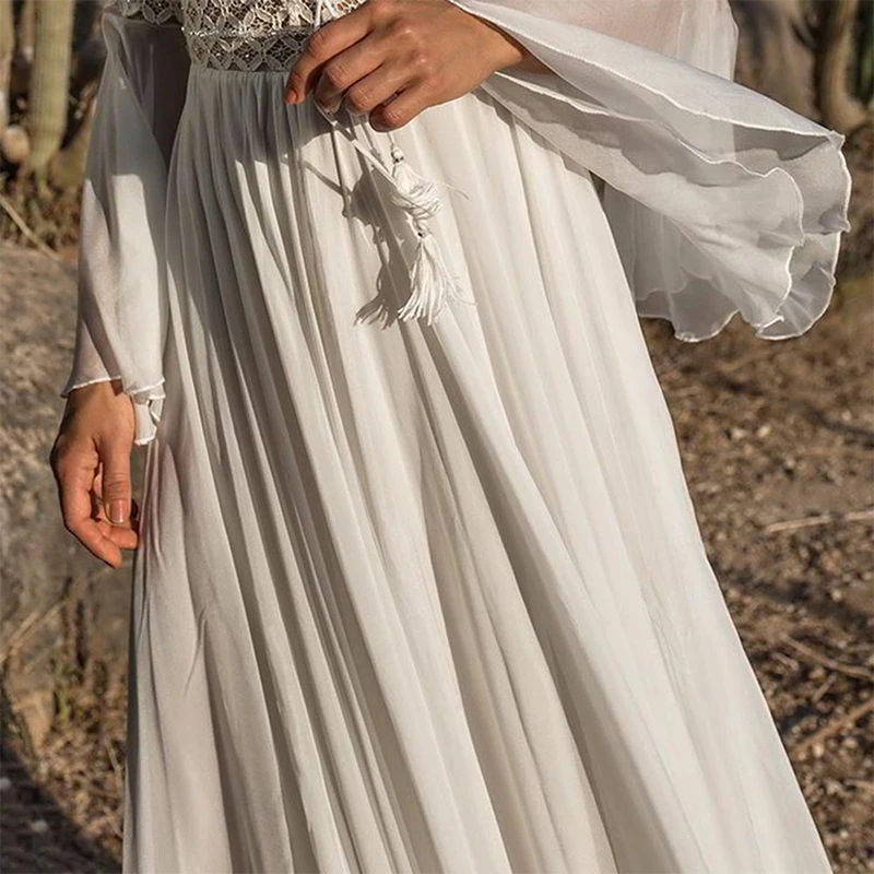 Robe blanche style boheme