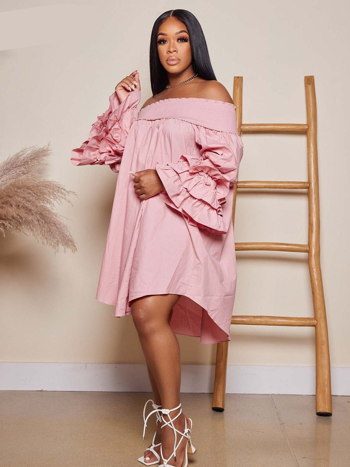 Robe bohème courte blanche