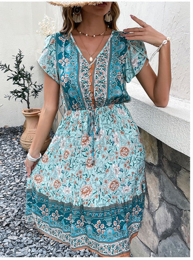 Robe bohème été fleurie