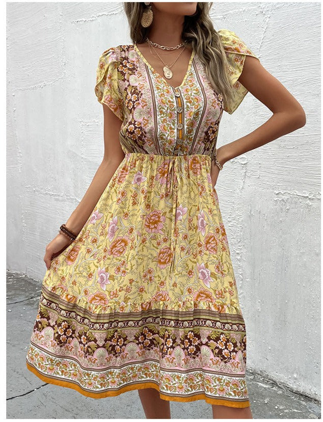Robe bohème été fleurie