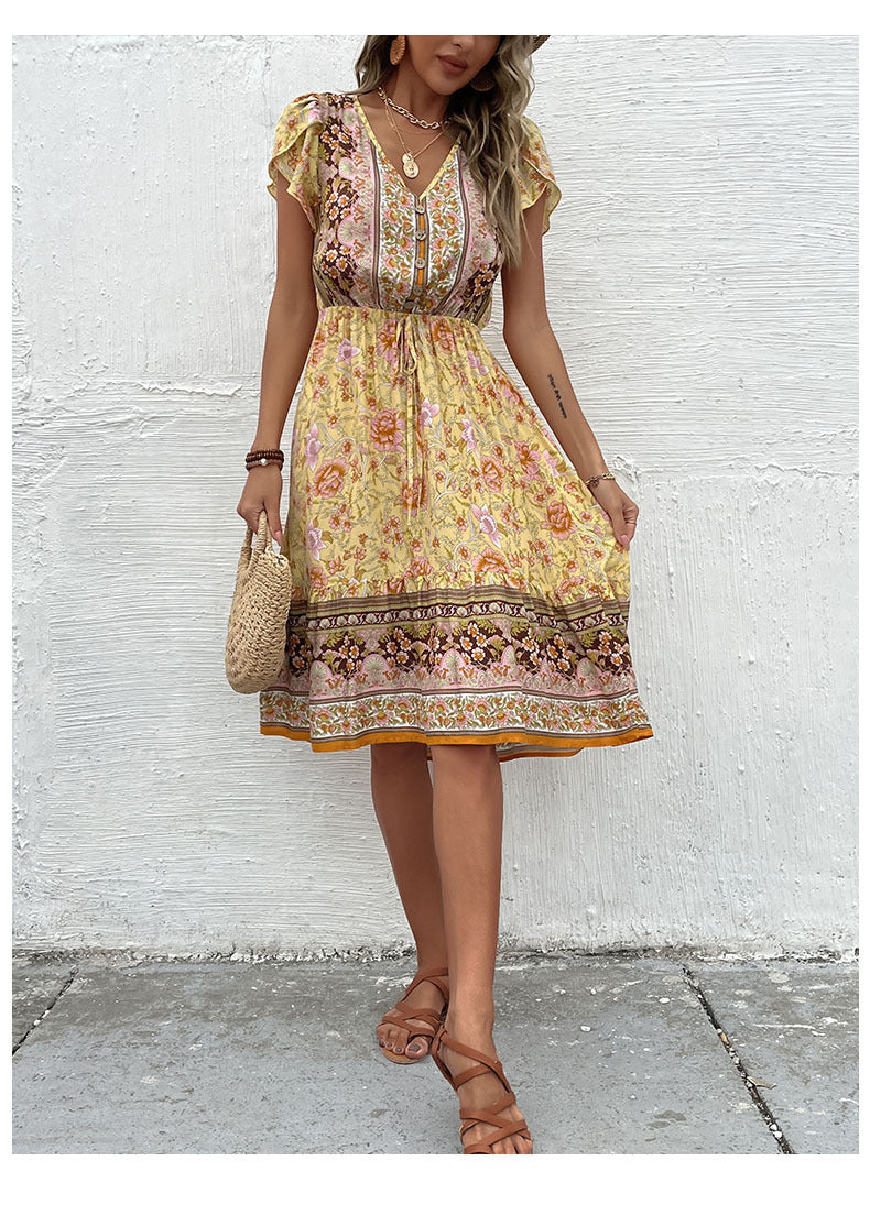 Robe bohème été fleurie