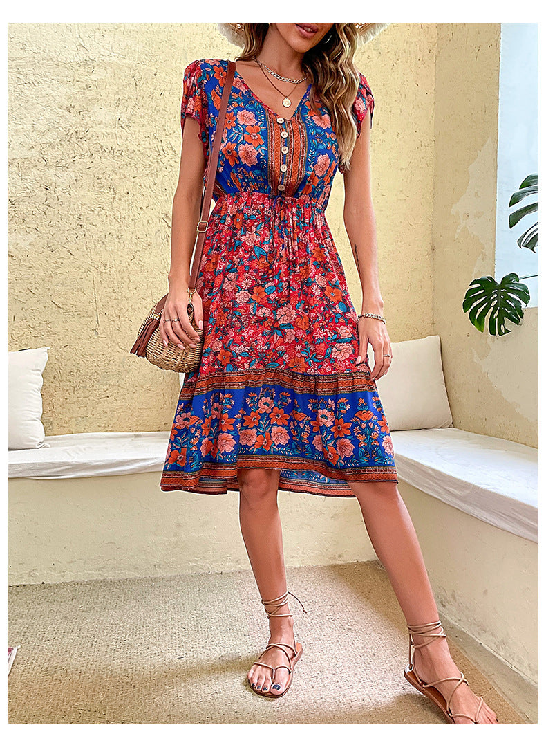 Robe bohème été fleurie
