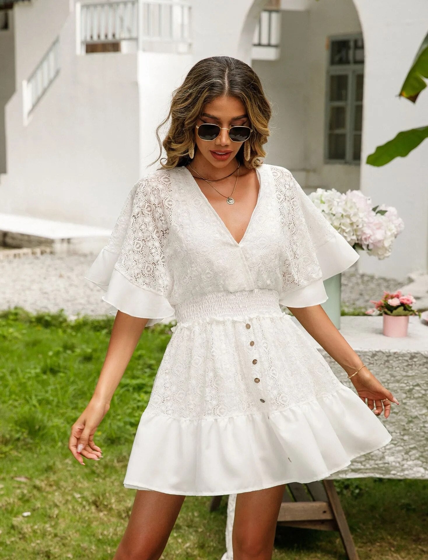 Robe bohème hippie chic blanche