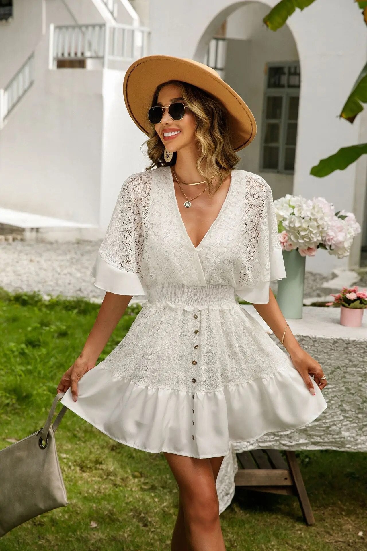 Robe bohème hippie chic blanche