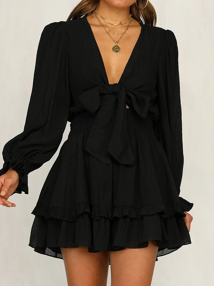 Robe courte hippie noir