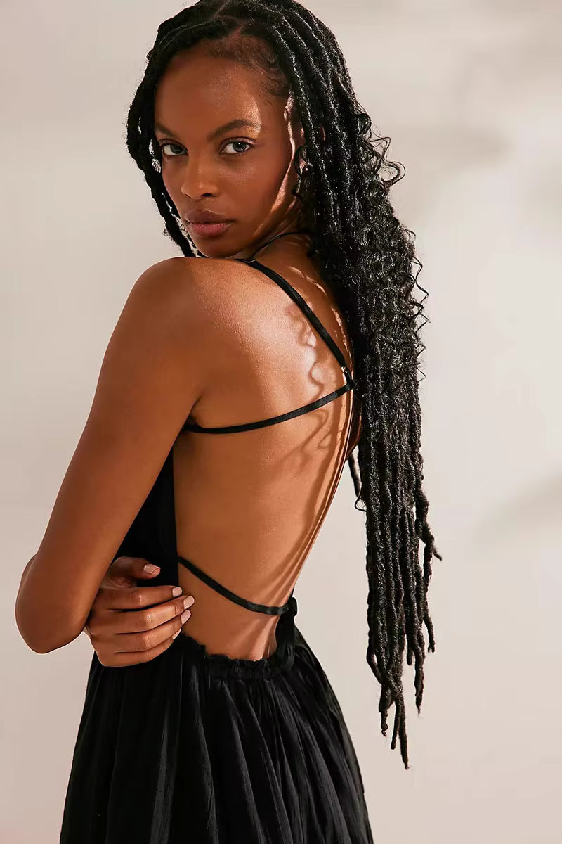 Robe Courte Bohème à Découpes et Volants