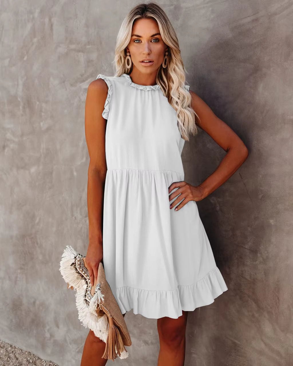 Robe Bohème Courte Chic à Volants