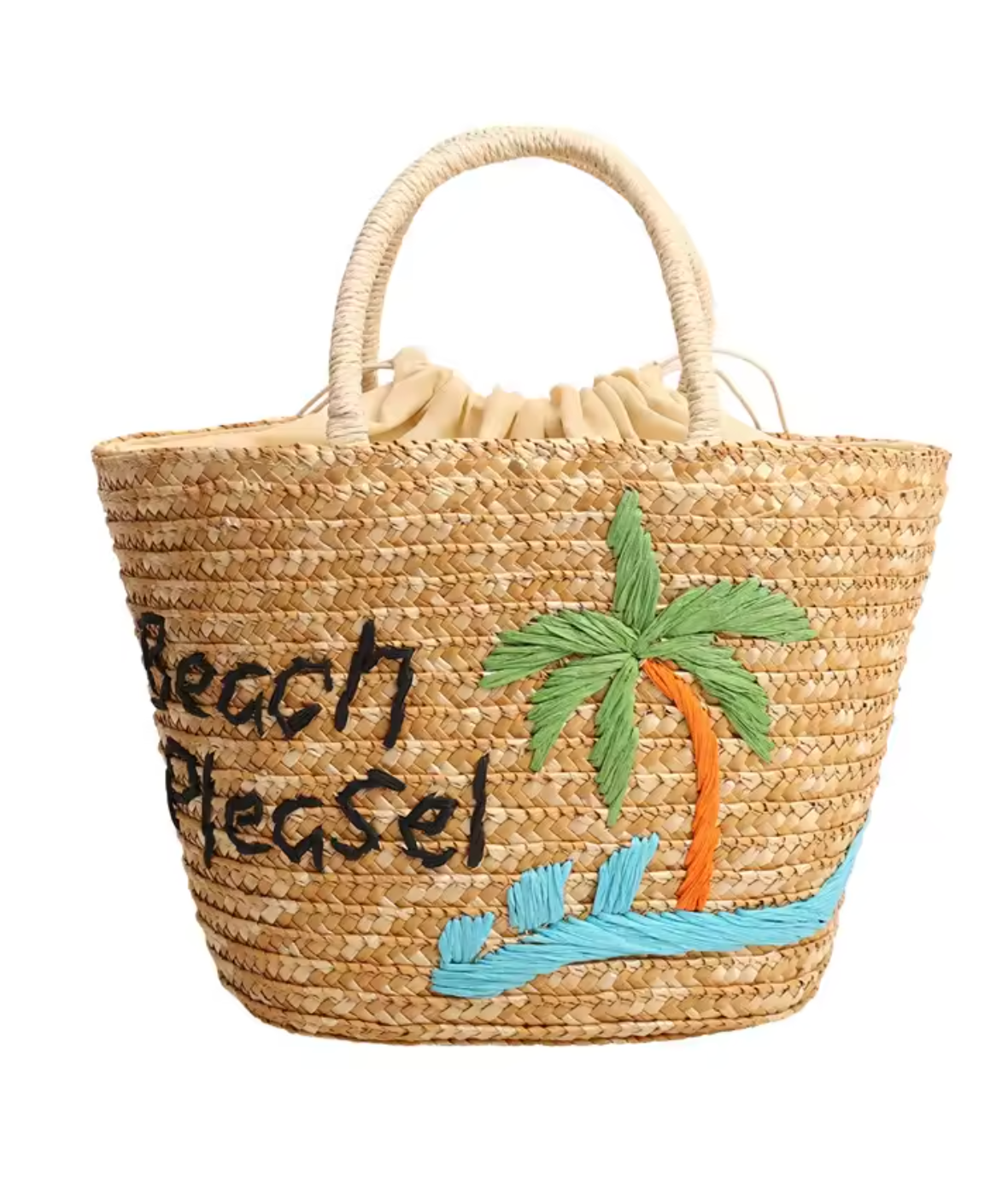 Sac Cabas Bohème en Paille Brodée