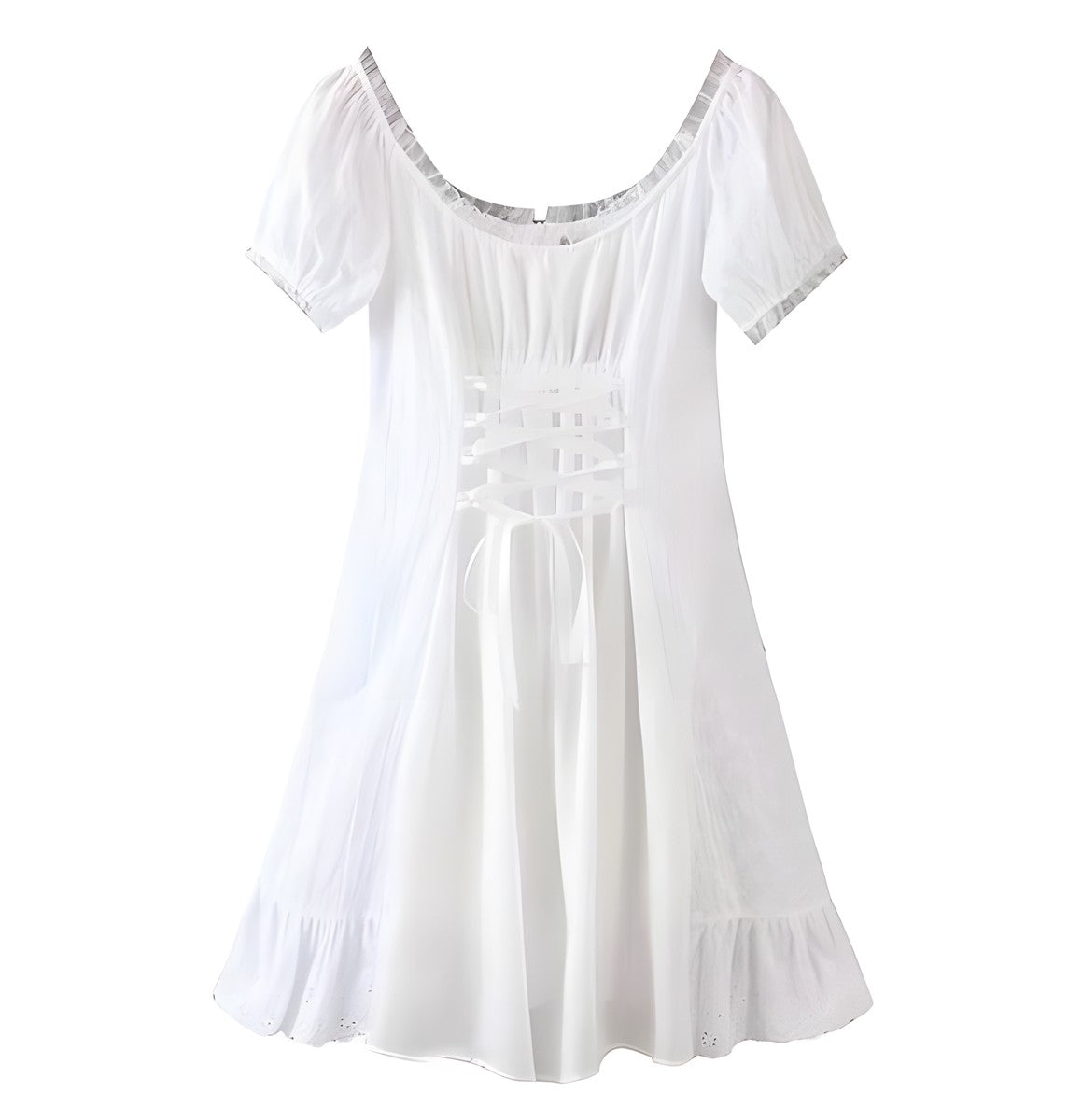 Robe blanche avec manche