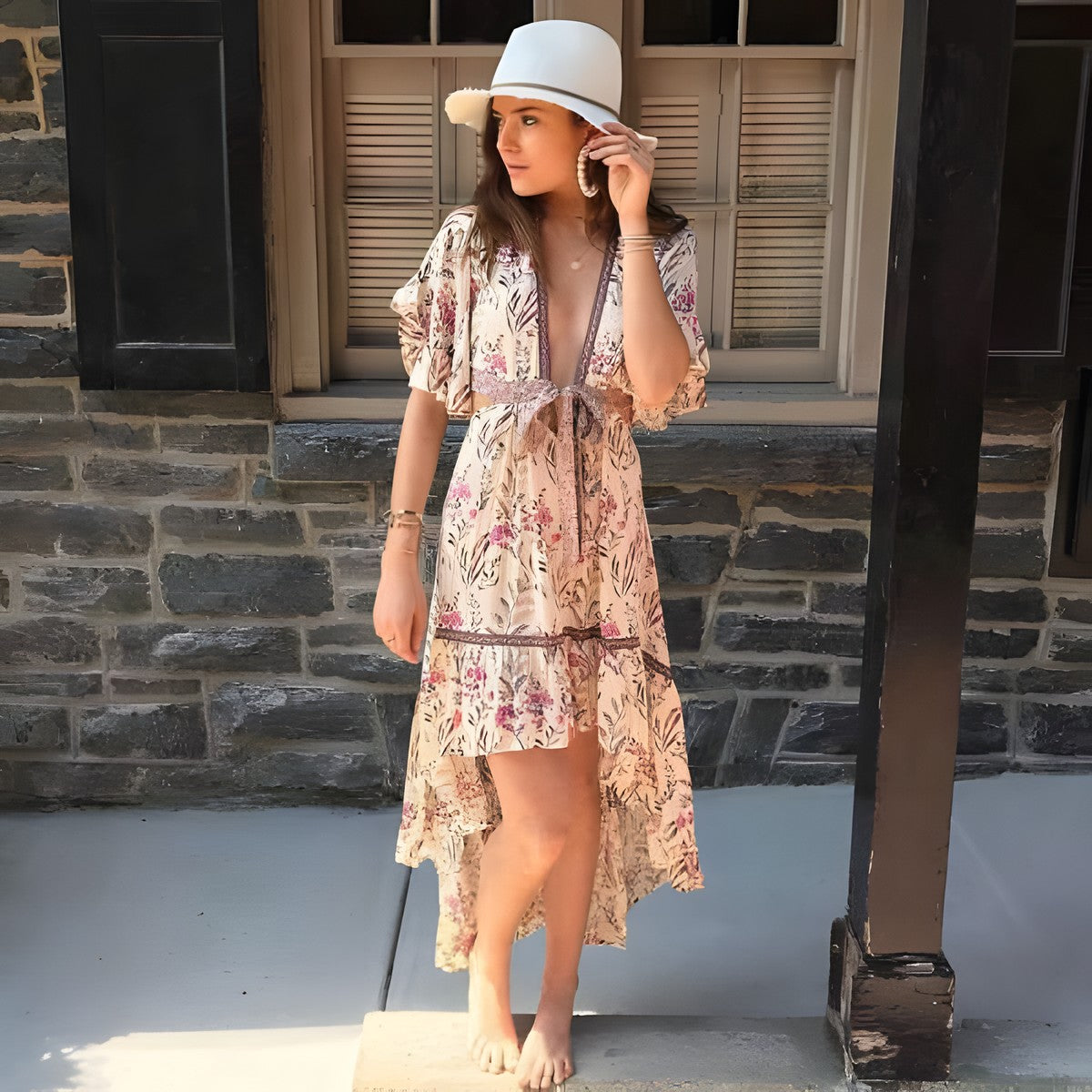 Robe Bohème Chic Courte Devant Long Derrière