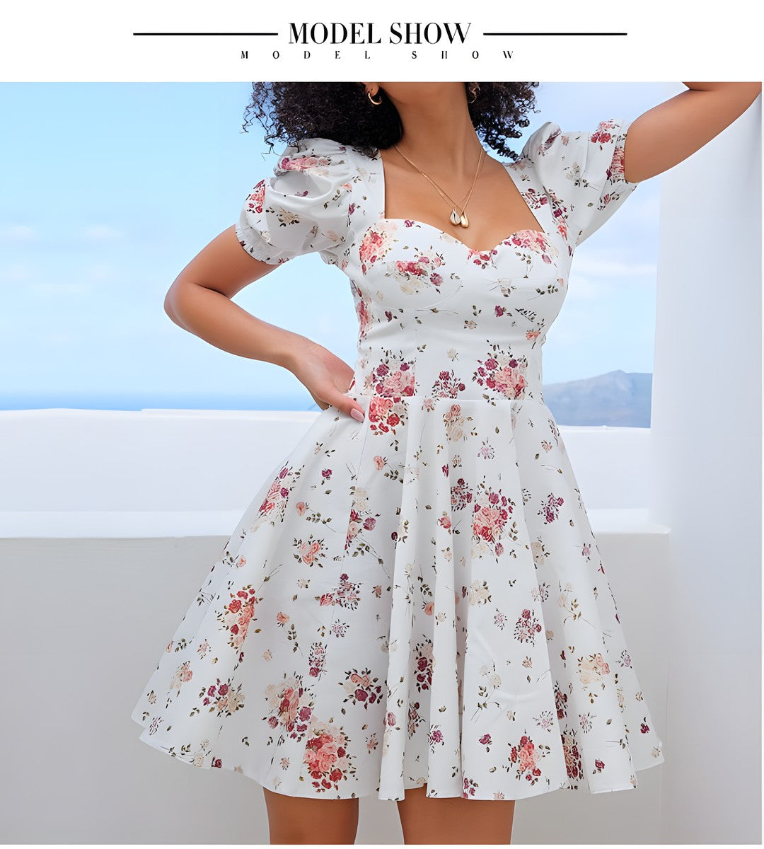Robe courte bohème fleur