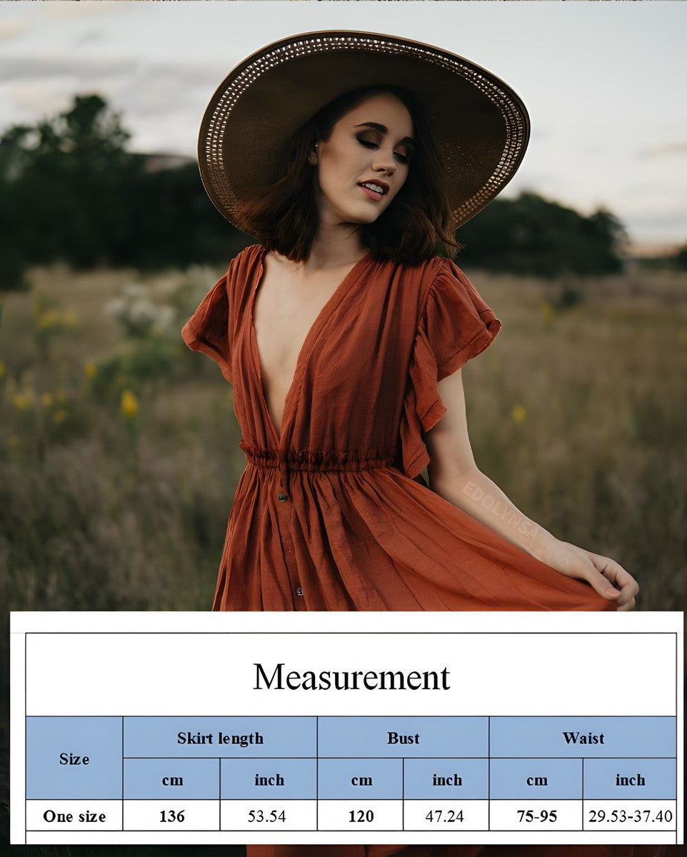 Robe bohème longue rouge