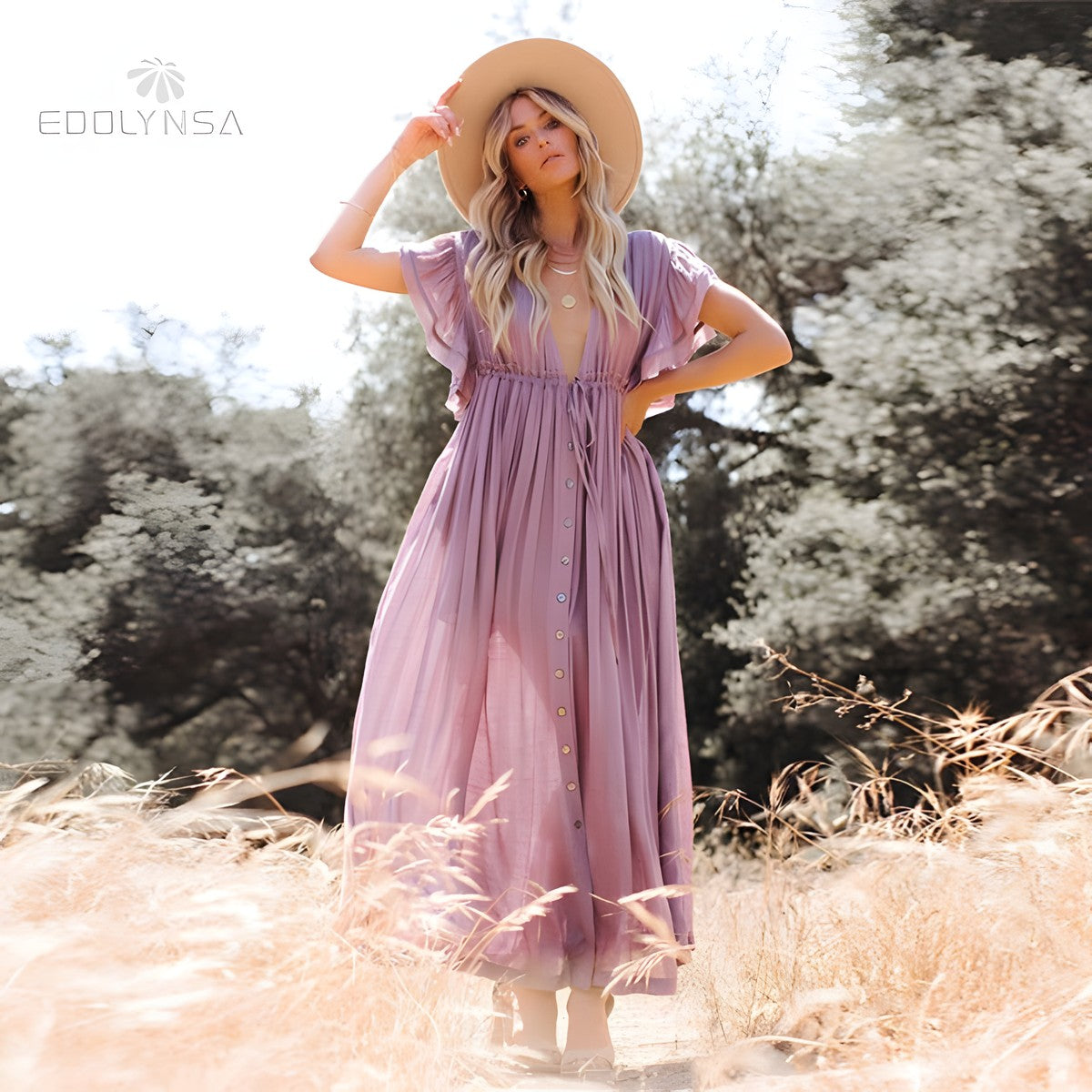 Robe bohème longue rouge