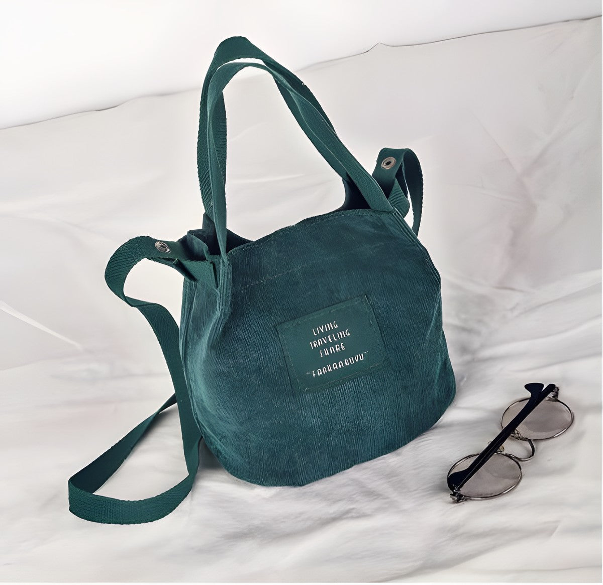 Sac Bohème Seau Toile Cordon