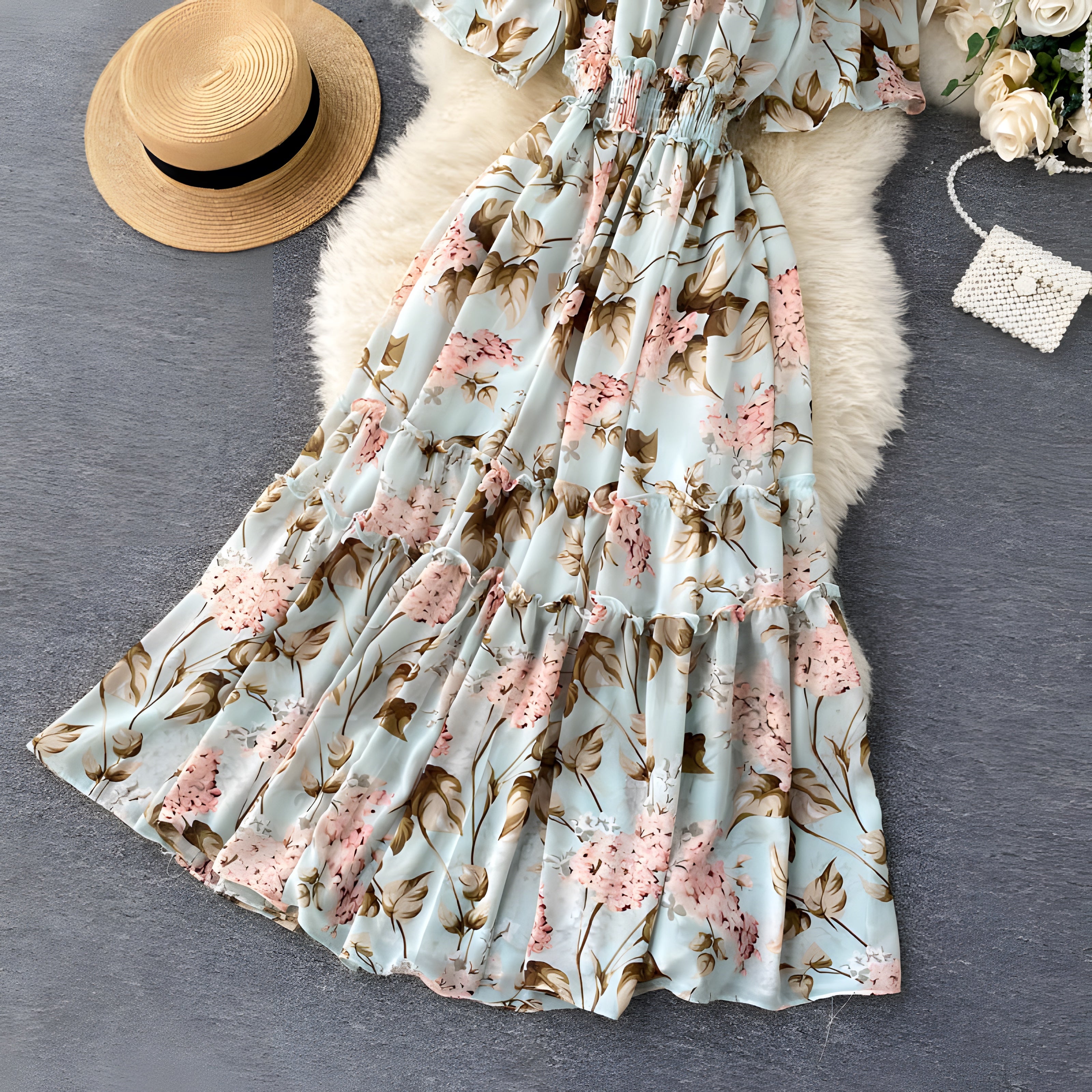 Robe Bohème Longue Fleurie