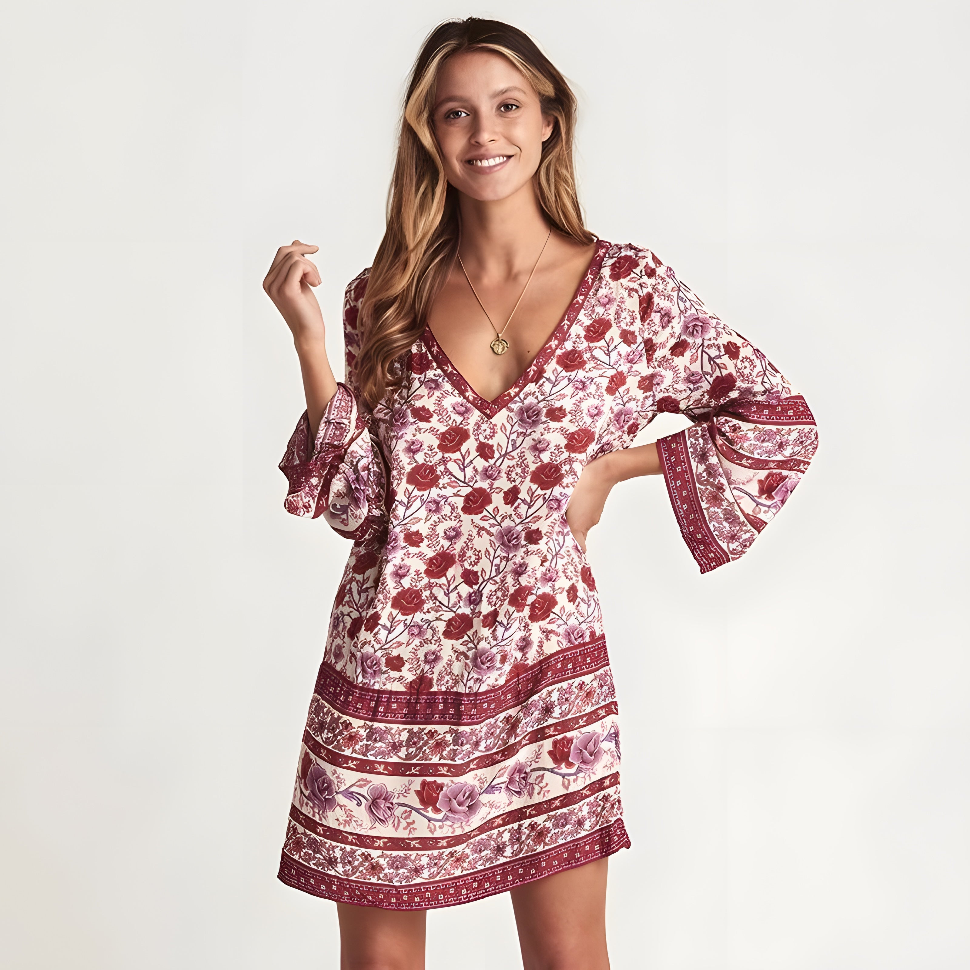 Robe Gitane Hippie - Rouge / S
