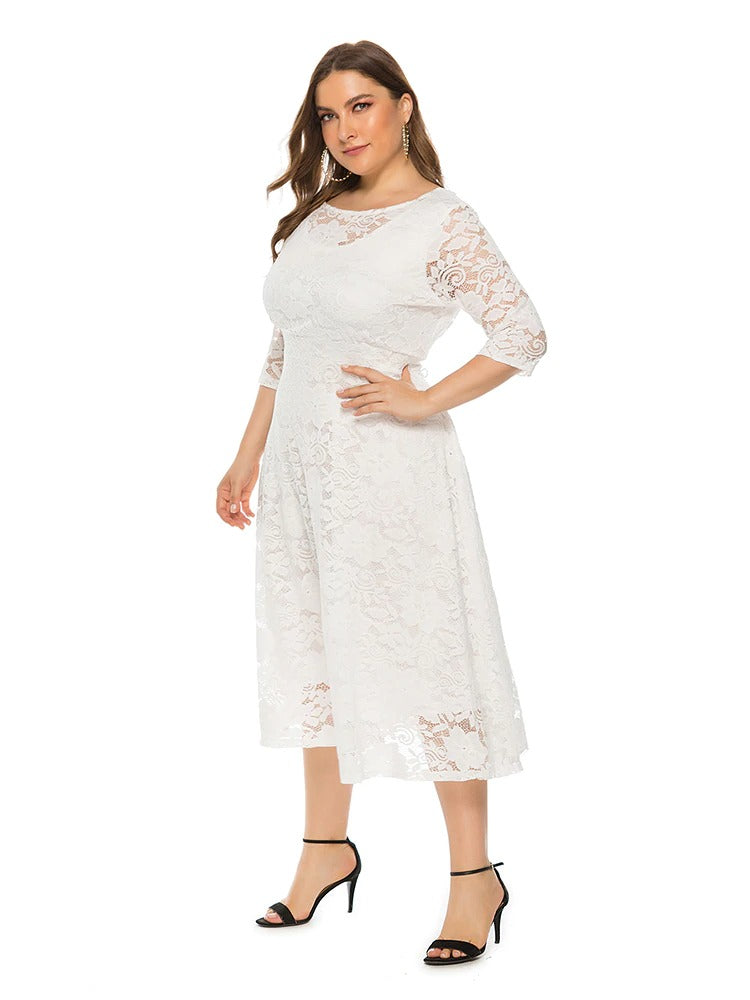 Robe Blanche Bohème Grande Taille