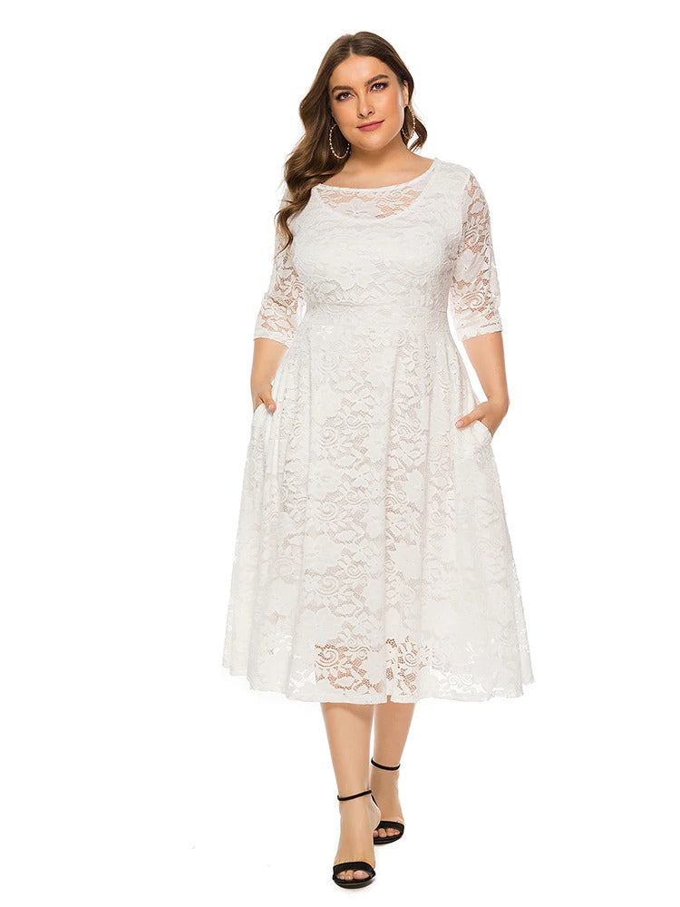 Robe Blanche Bohème Grande Taille