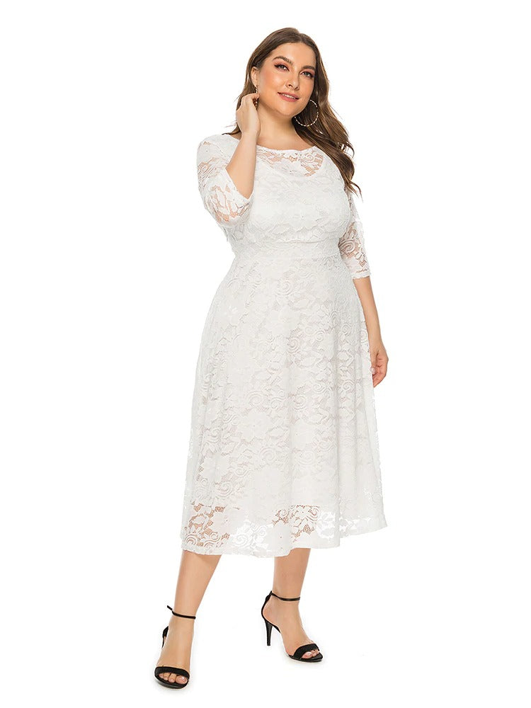 Robe Blanche Bohème Grande Taille