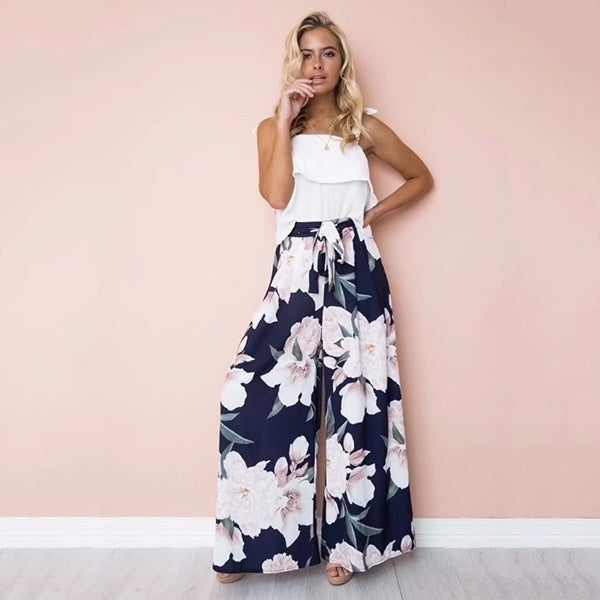 Pantalon Bohème Chic Fleuri