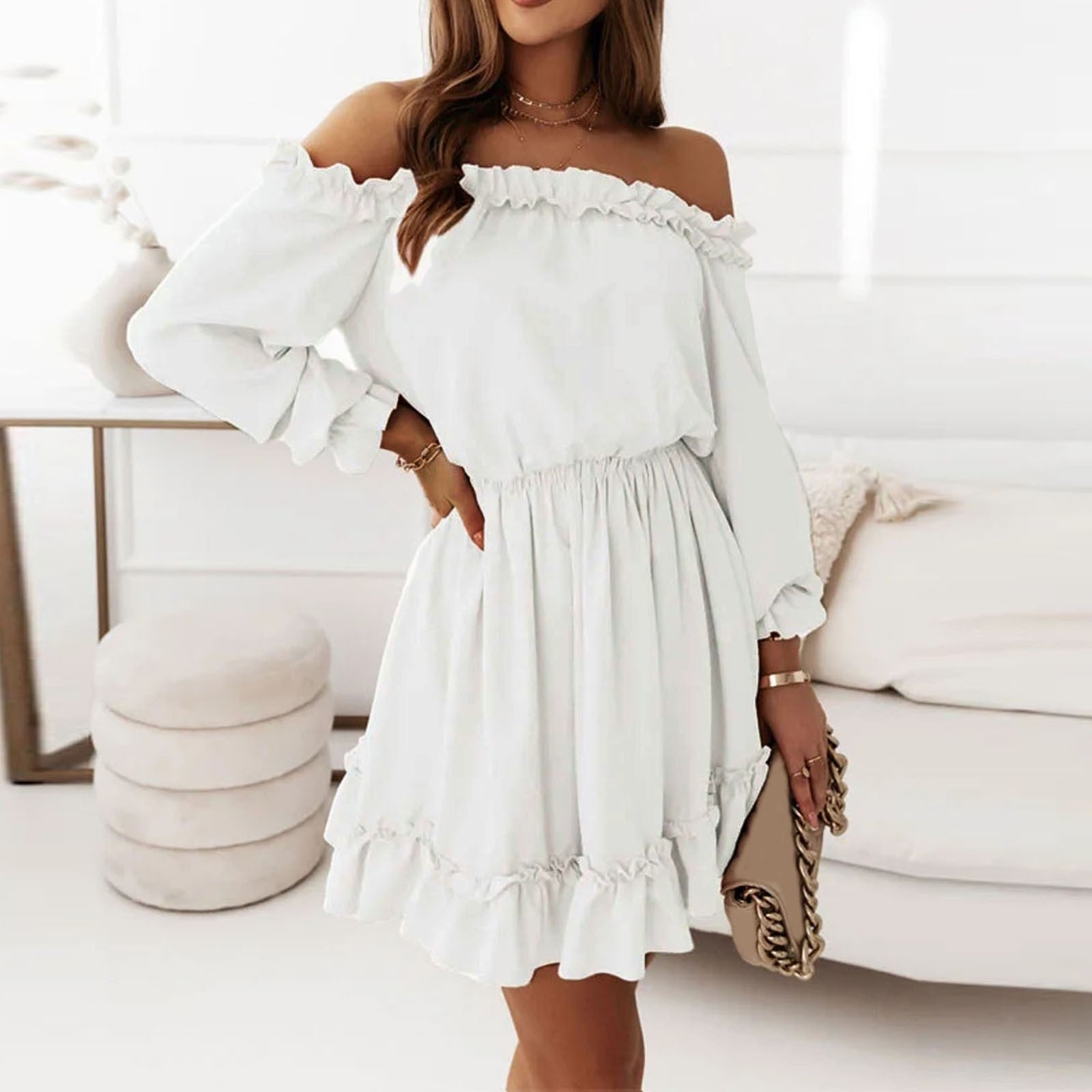 Robe courte blanche été 2020