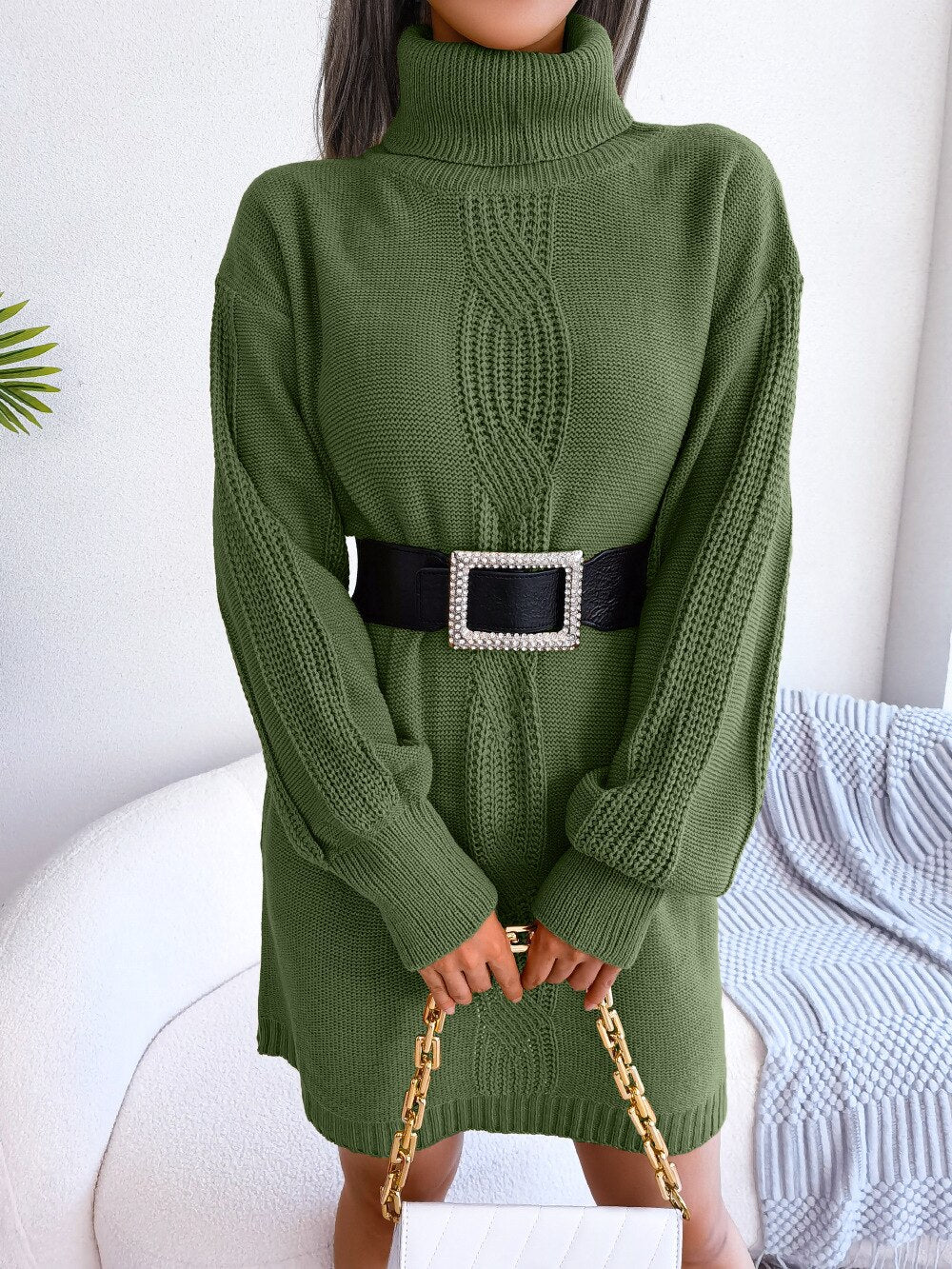 Robe pull brodée bohème