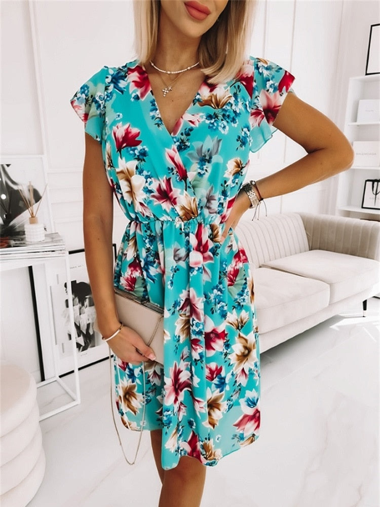 Robe Bohème Fleurie Courte