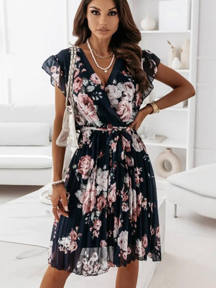 Robe Bohème Fleurie Courte