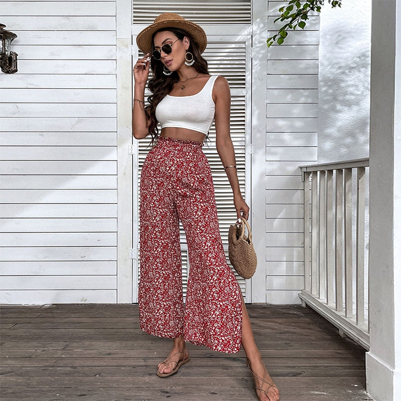 Pantalon Palazzo Fleuri