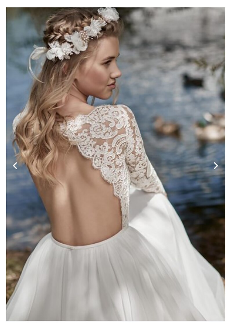 Robe de mariée bohème chic avec manches