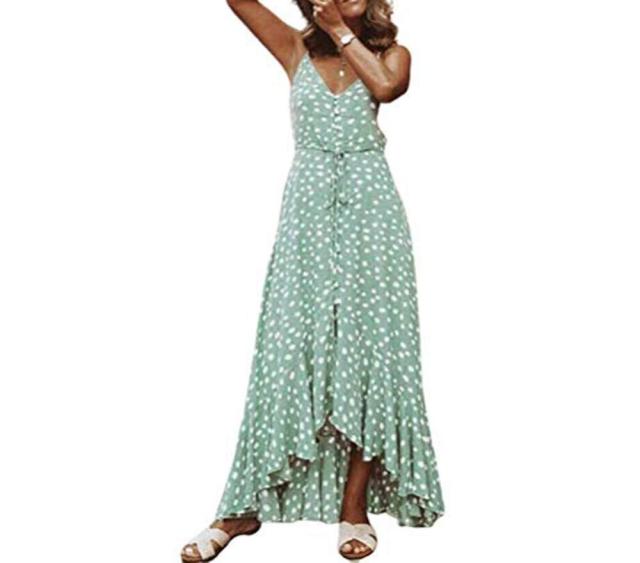 Robe Bohème Longue à Pois