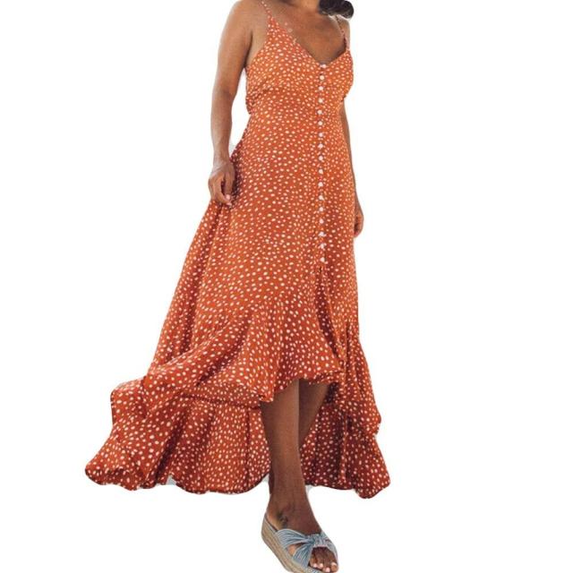 Robe Bohème Longue à Pois